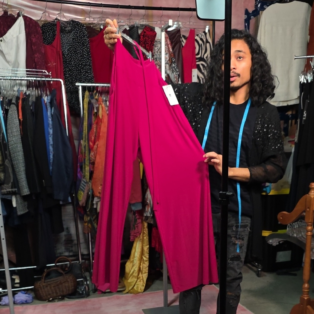 Sympli Size 10 Pink Wide Leg Trousers
